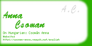 anna csoman business card
